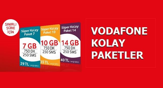 Vodafone Faturasız Kolay Paketler
